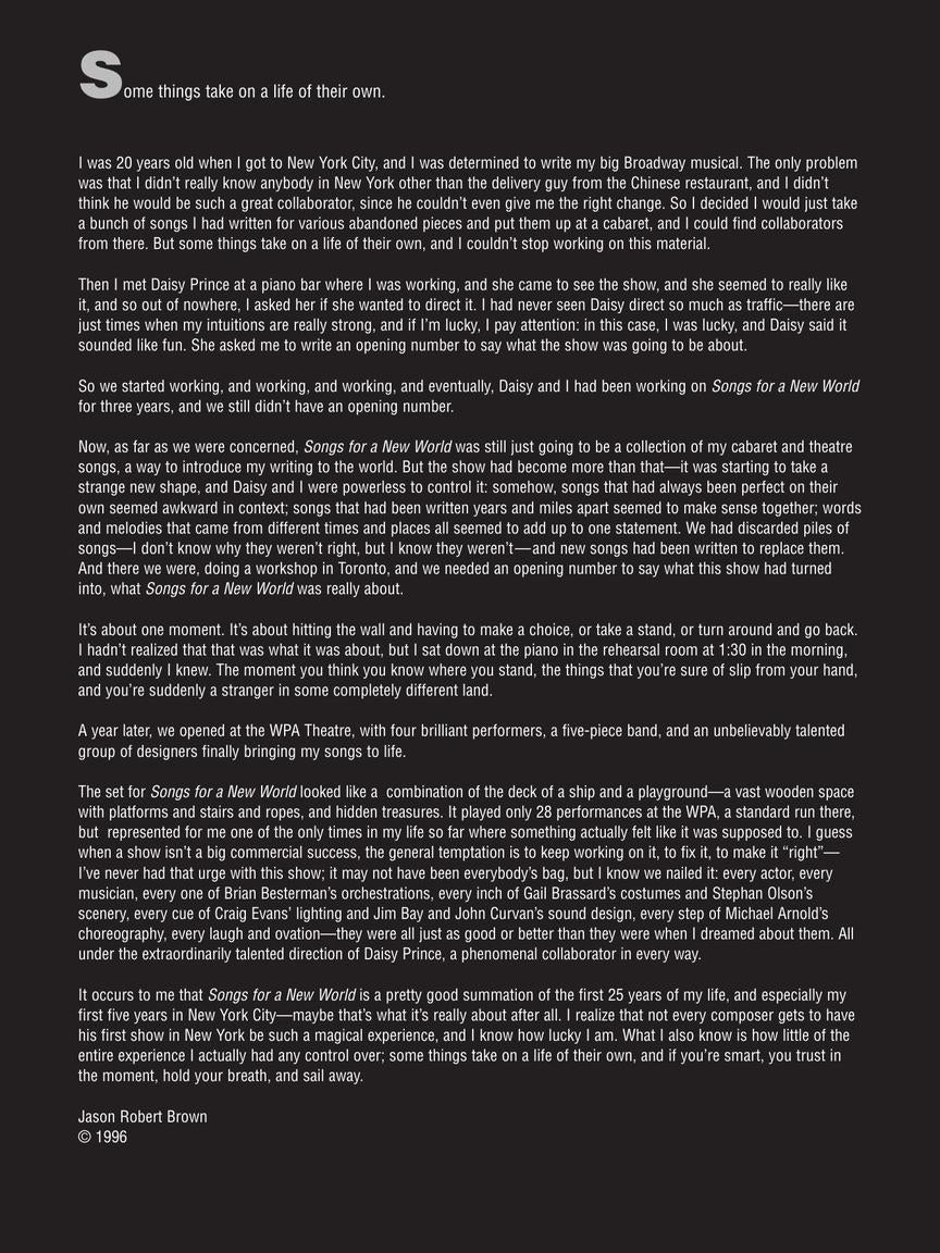 Brown Songs for a New World Vocal Selections