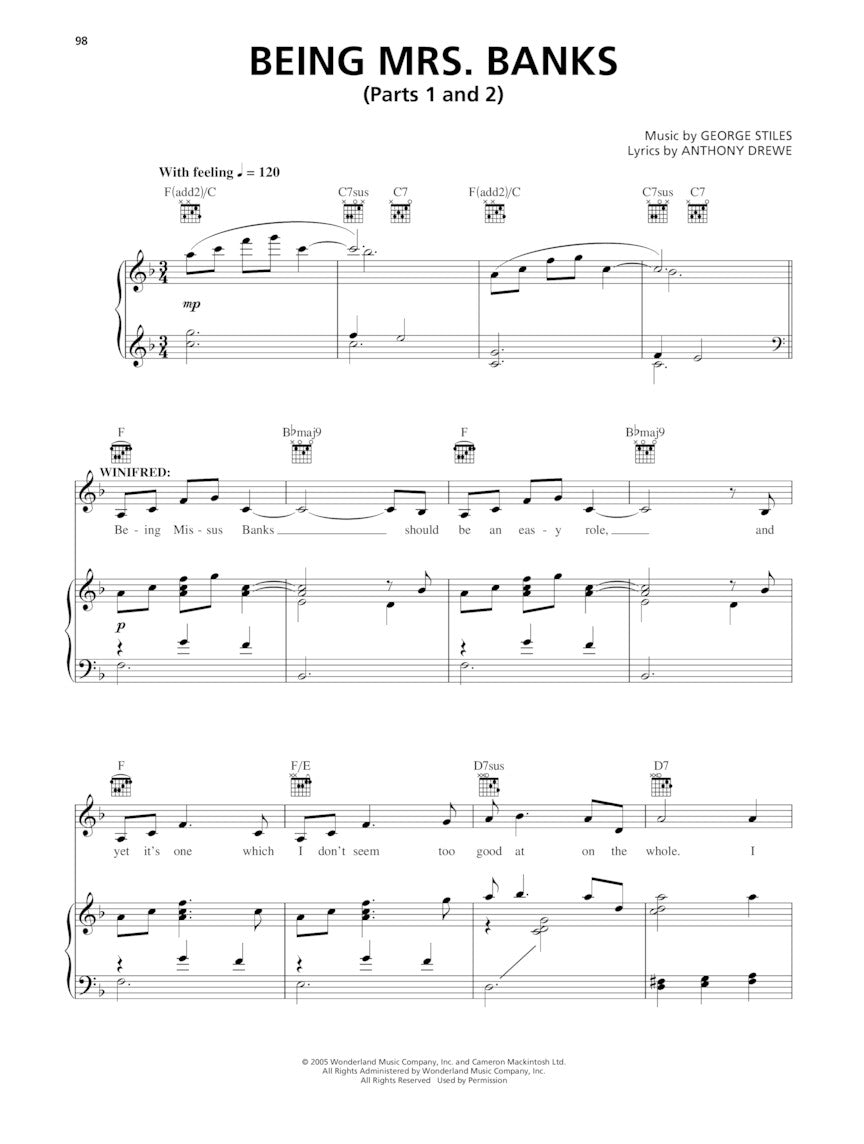 Mary Poppins - Broadway Vocal Selections