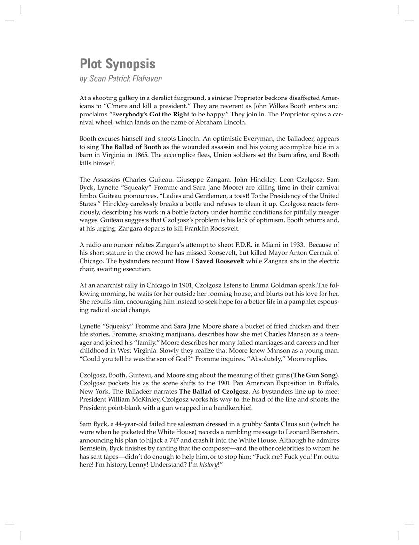 Sondheim Assassins - Vocal Selections