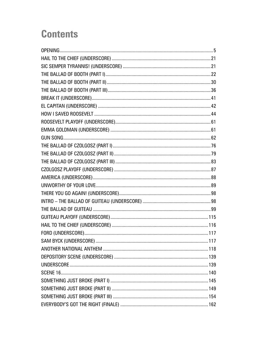 Assassins - Vocal Score