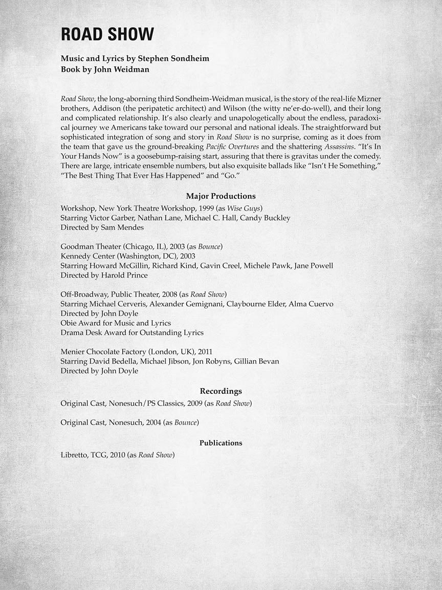 Road Show - Vocal Selections
