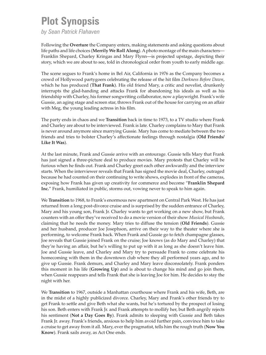 Merrily We Roll Along Vocal Selections