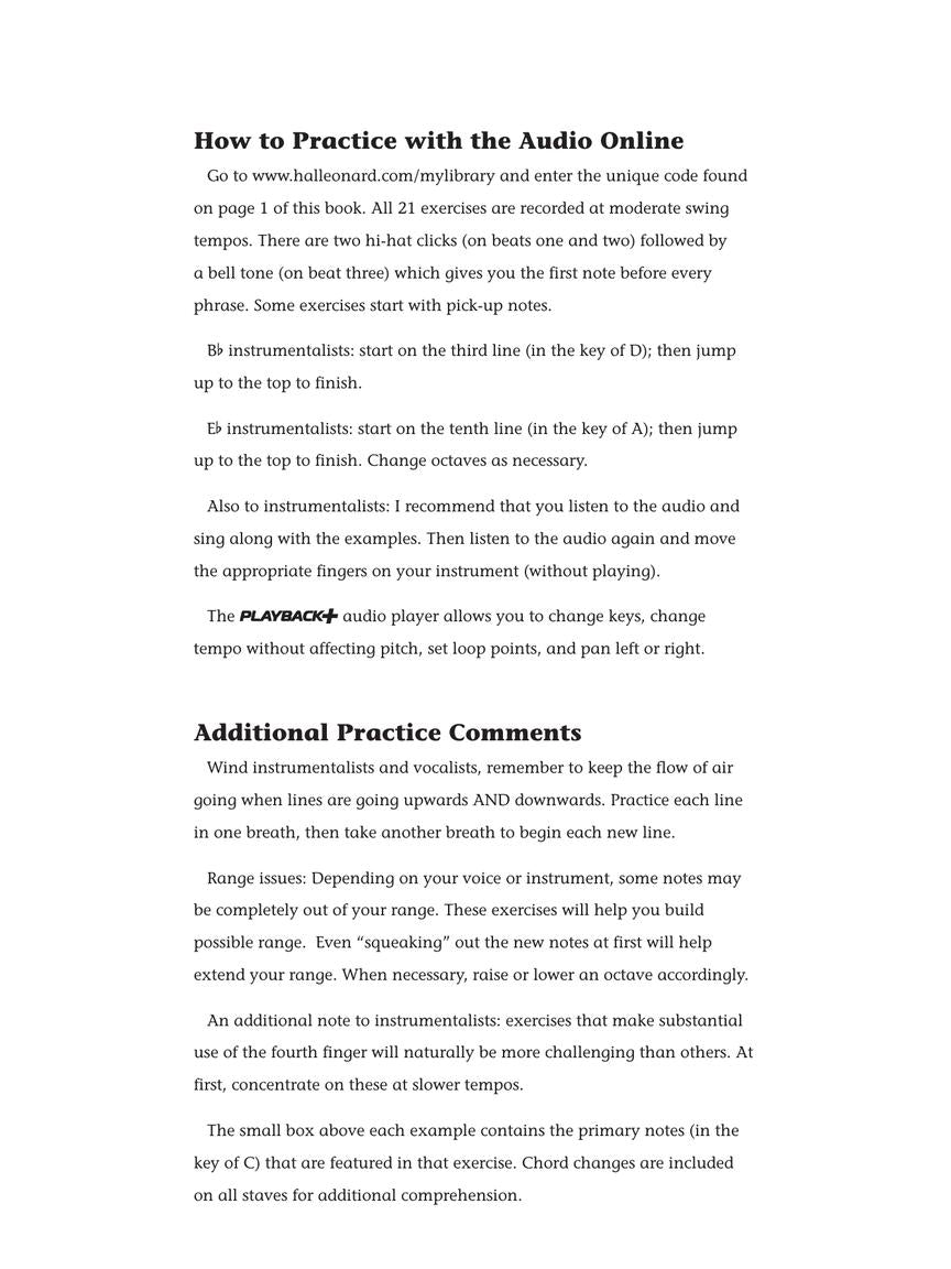 Rawlins 21 Bebop Exercises For Vocalists and Instrumentalists