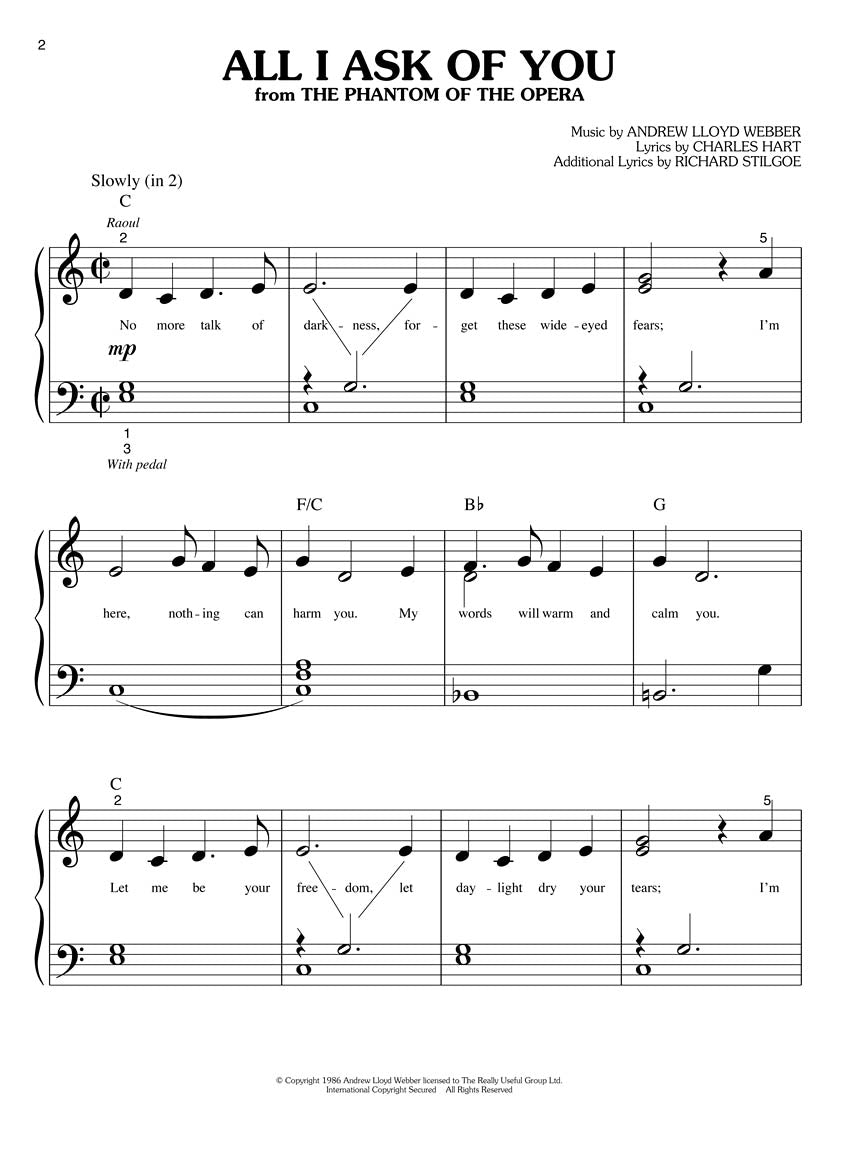 Webber Best of Andrew Lloyd Webber- Big-Note Piano