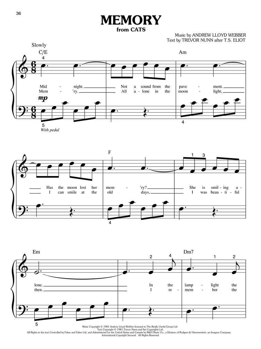 Webber Best of Andrew Lloyd Webber- Big-Note Piano