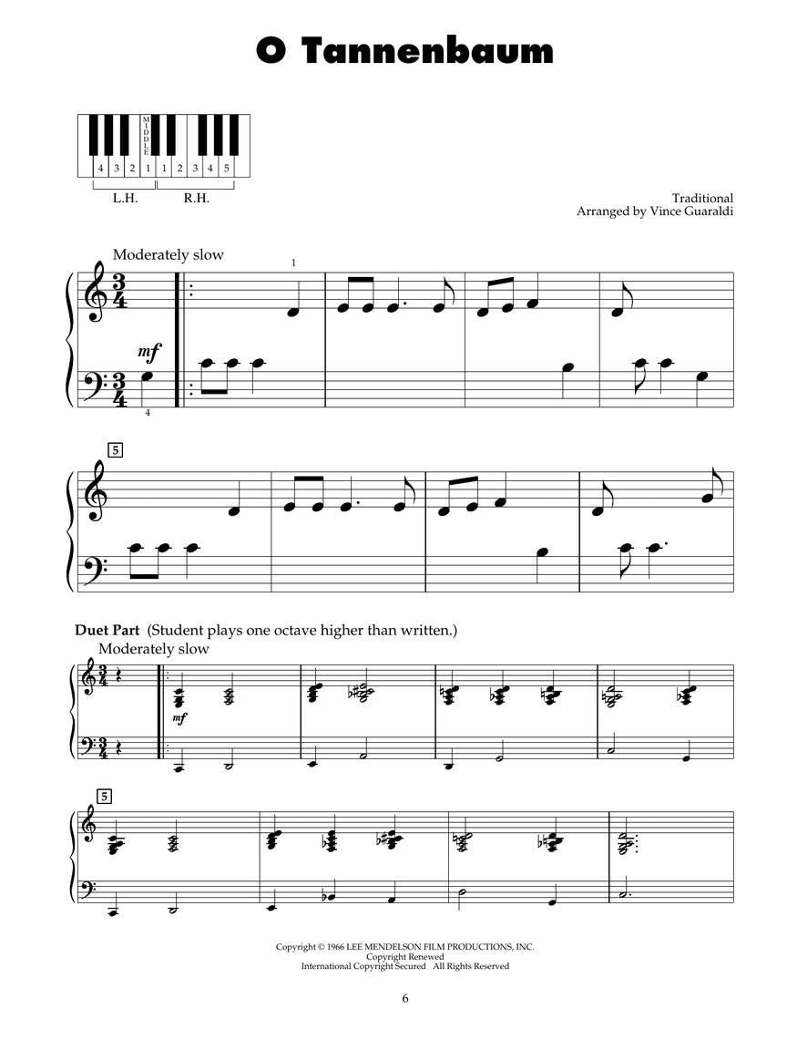 Gauraldi Charlie Brown Christmas, A - Five-Finger Piano