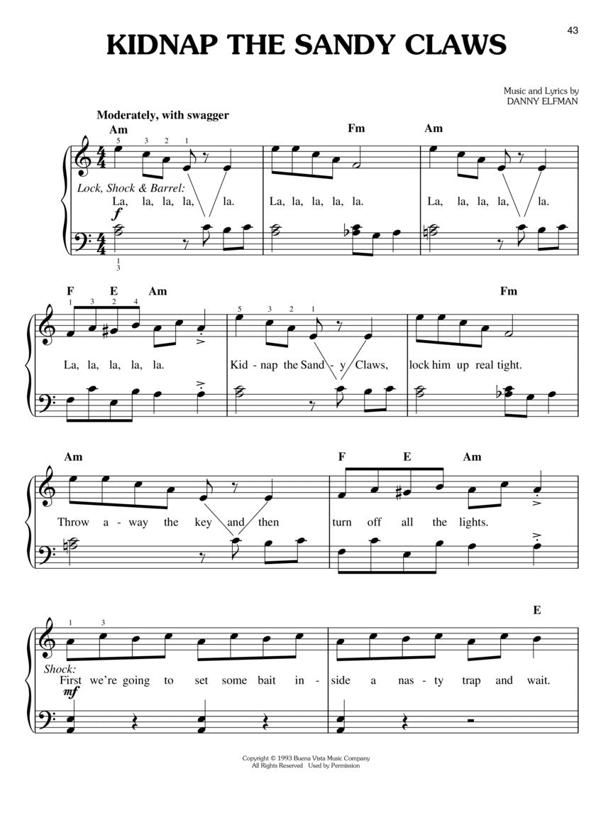 Nightmare Before Christmas - Easy Piano