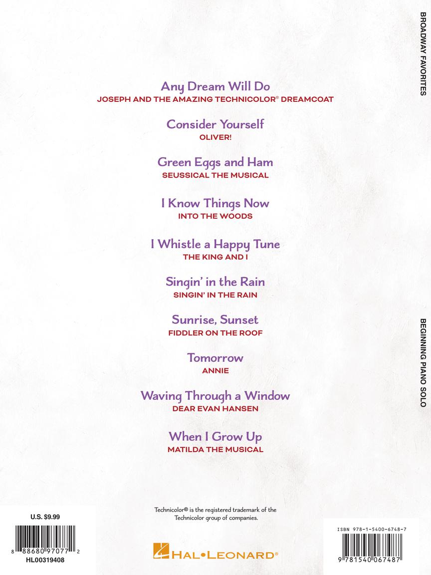 Broadway Favorites for Beginning Piano Solo