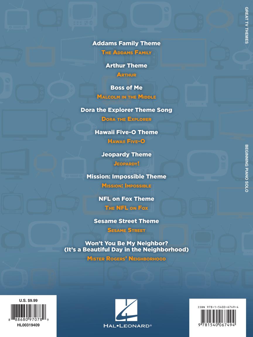 Great TV Themes - Beginning Piano Solo
