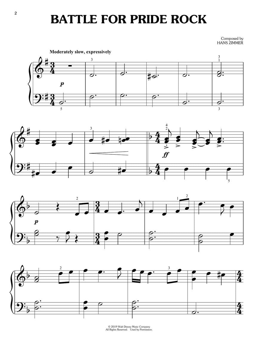 Lion King, The - Big-Note Piano