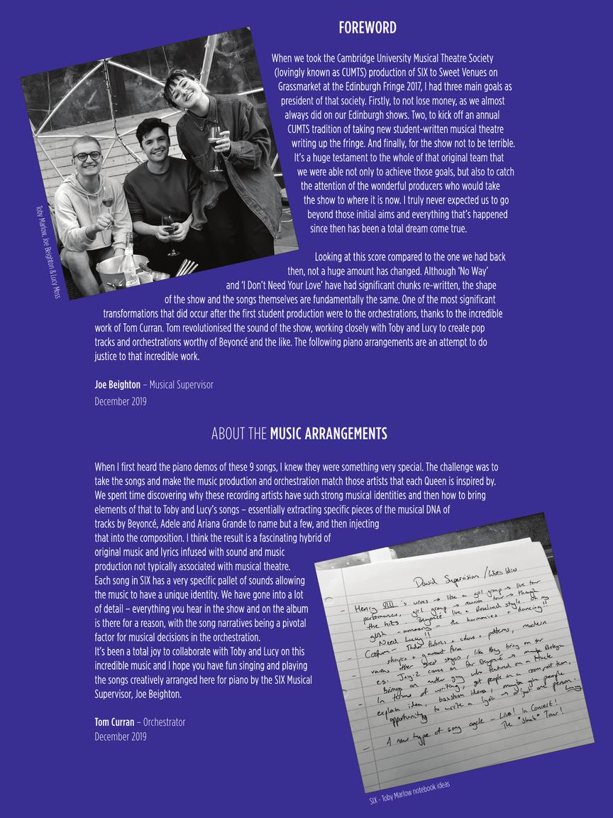 Six: The Musical Vocal Selections