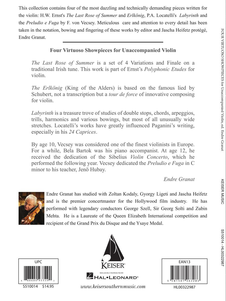 4 Virtuoso Showpieces for Solo Violin
