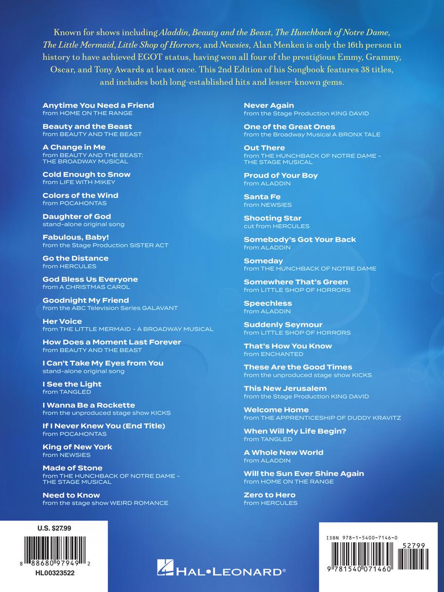 Menken: Alan Menken Songbook – 2nd Edition