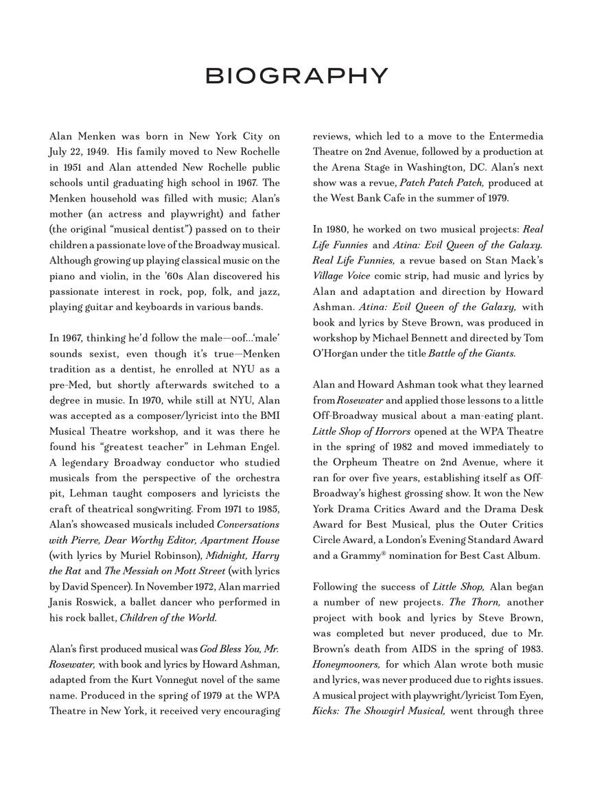 Menken: Alan Menken Songbook – 2nd Edition