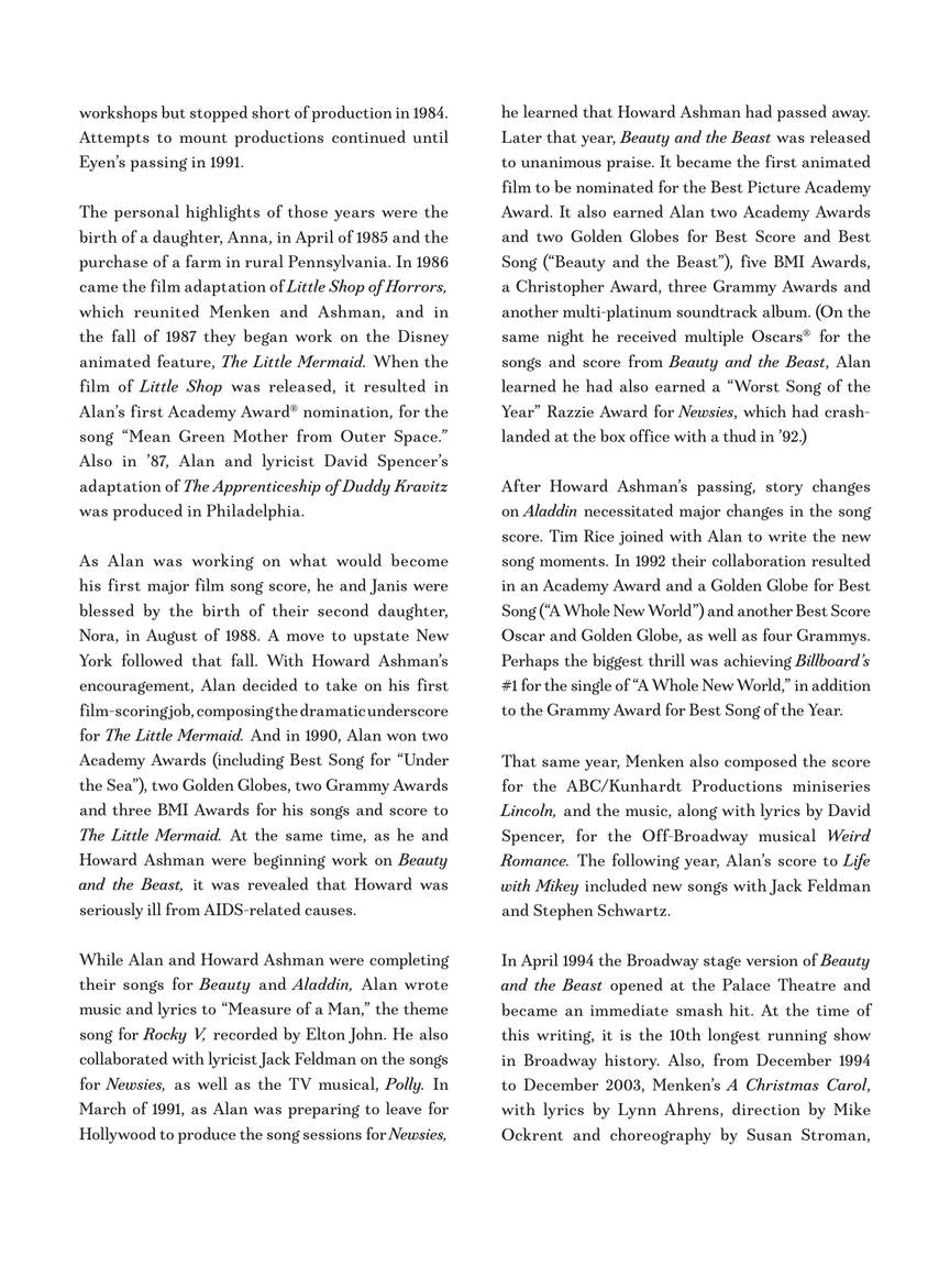 Menken: Alan Menken Songbook – 2nd Edition