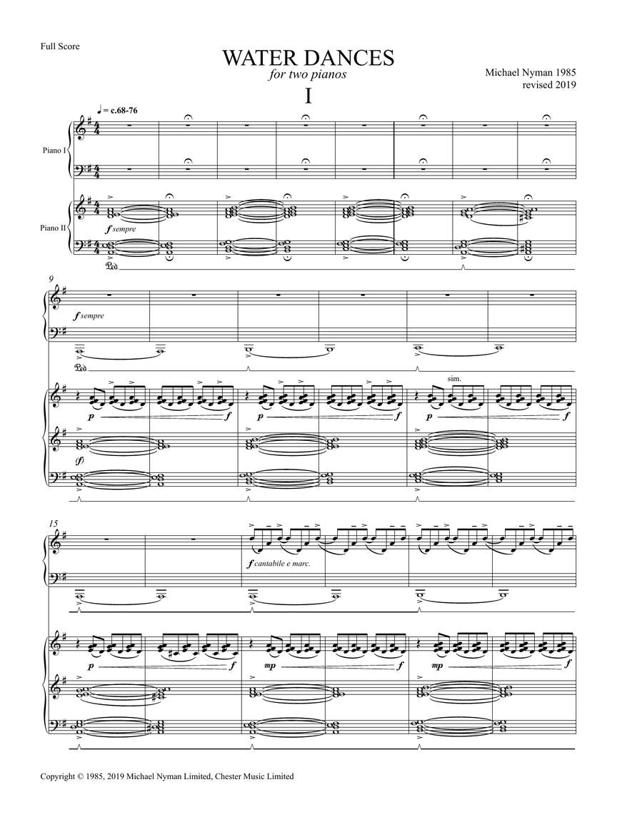 Water Dances - 2 Pianos/4 Hands