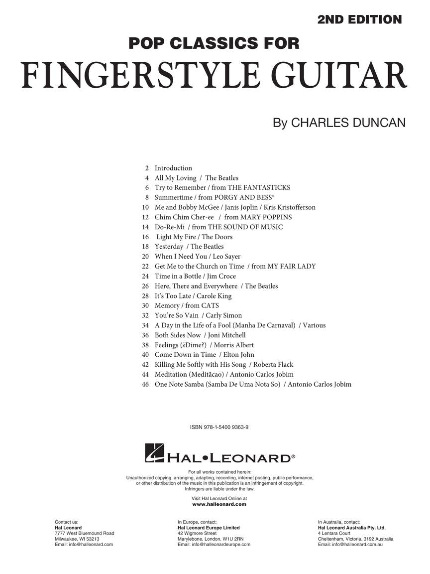 Pop Classics for Fingerstyle Guitar – 2nd Edition