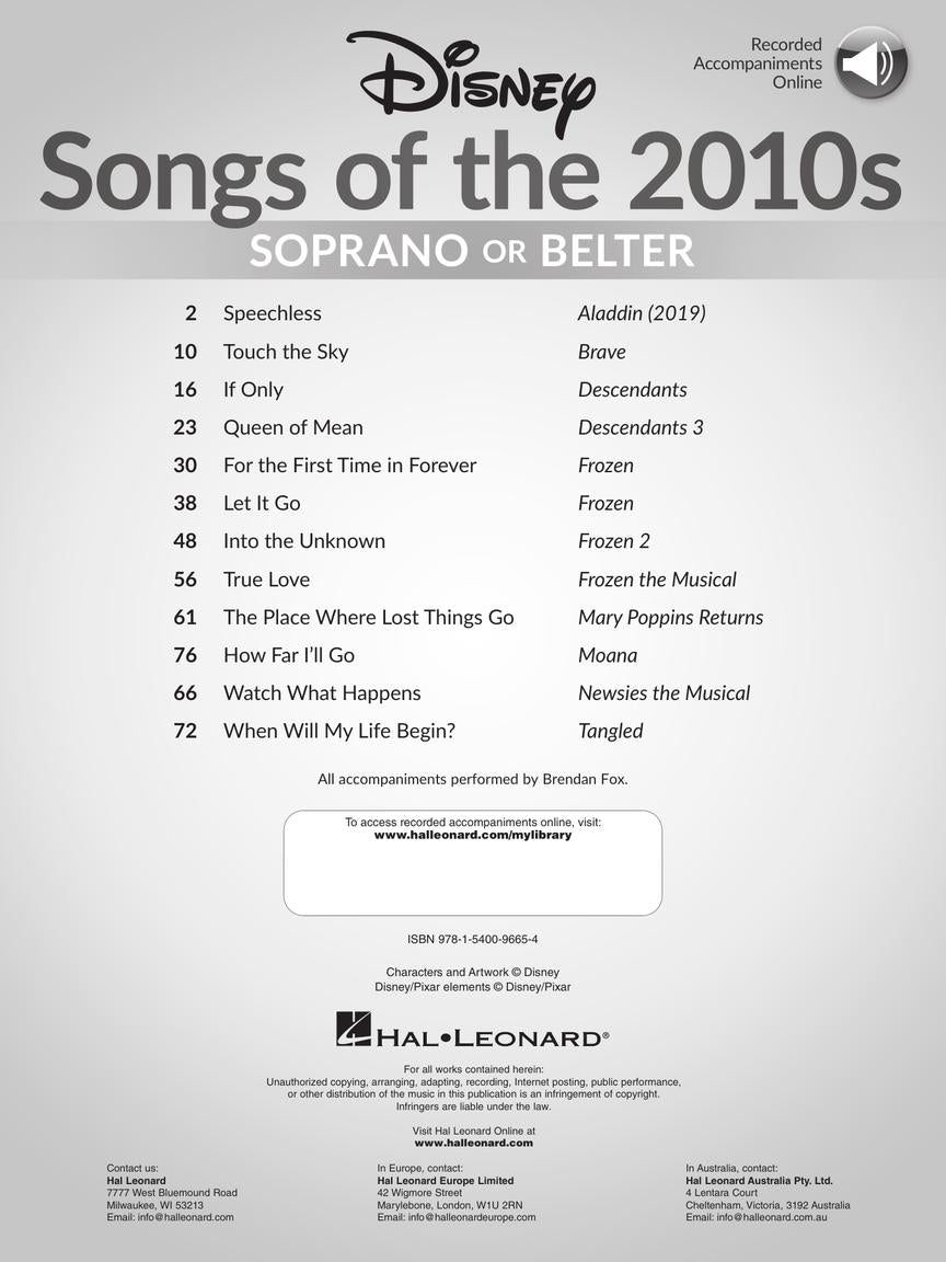 Disney Songs of the 2010s: Soprano or Belter