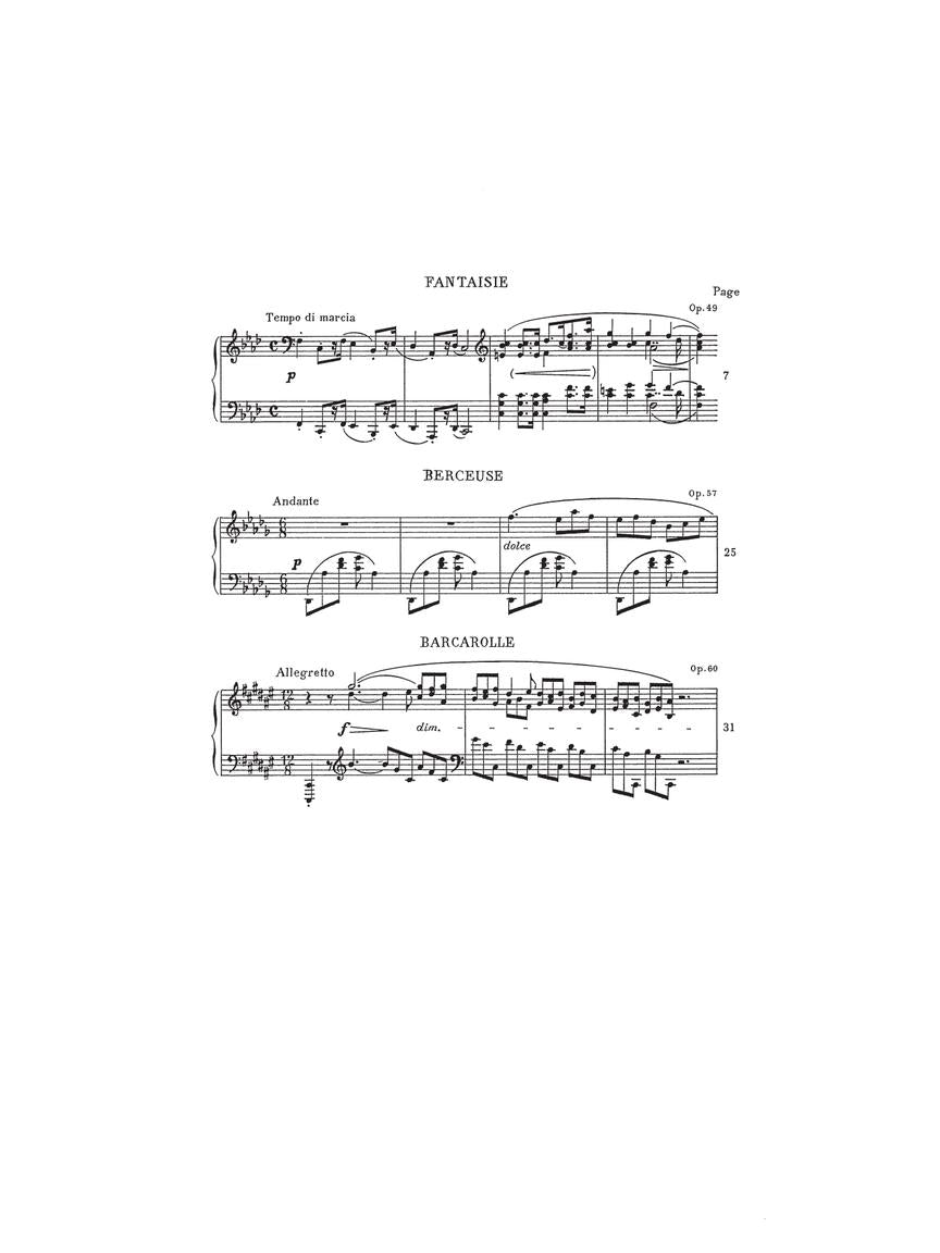 Chopin Fantasia, Berceuse, Barcarolle