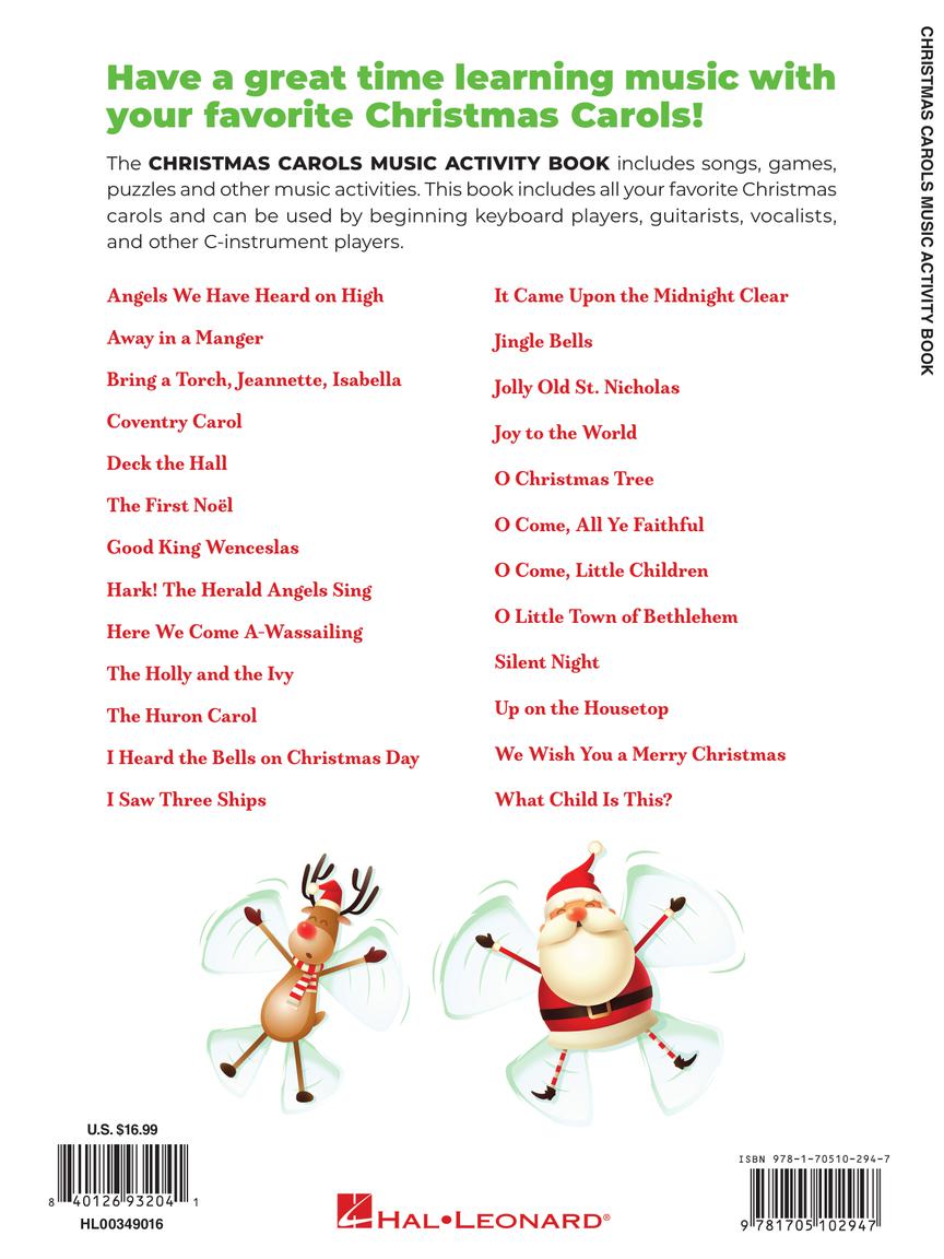 Christmas Carols Music Activity Book