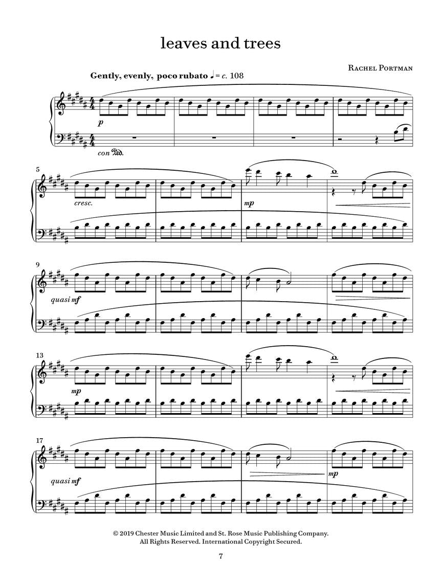 Portman – Ask the River for Piano Solo