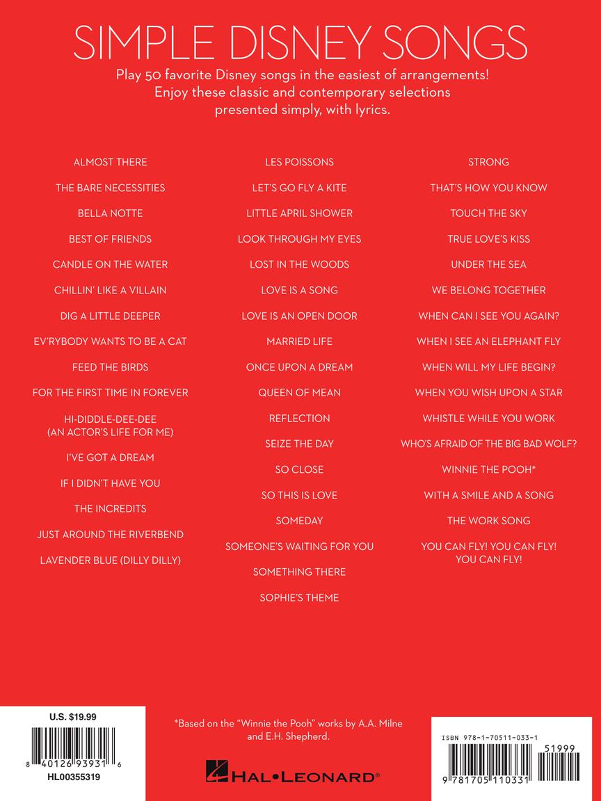 Simple Disney Songs The Easiest Easy Piano Songs