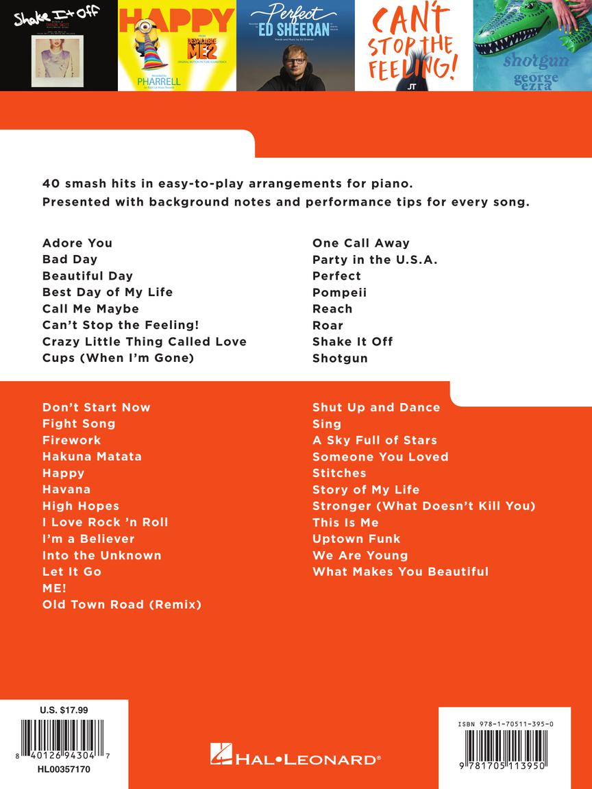 40 Pop Songs for Kids Really Easy Piano Series