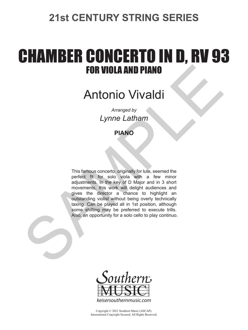 Vivaldi Chamber Concerto Viola and Piano