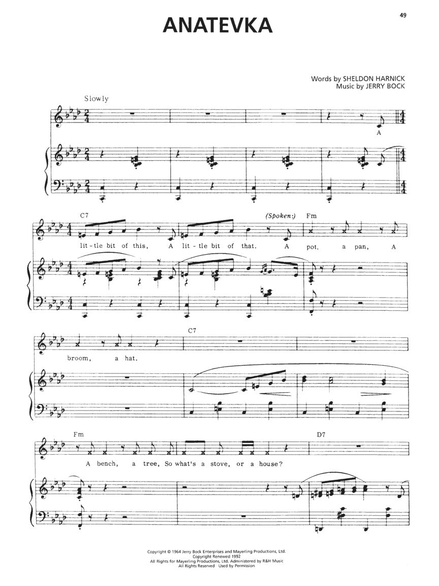 Fiddler on the Roof - Vocal Selections