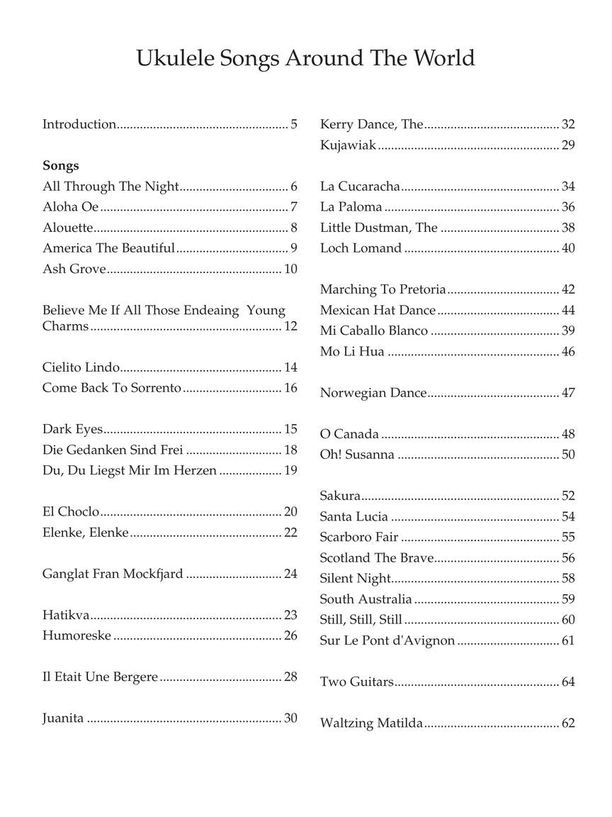 Ukulele Songs Around the World Songbook