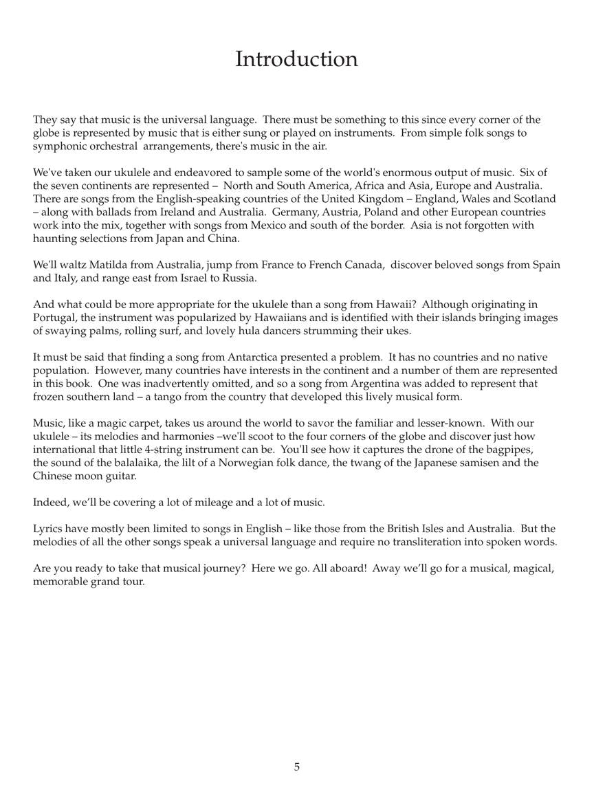 Ukulele Songs Around the World Songbook