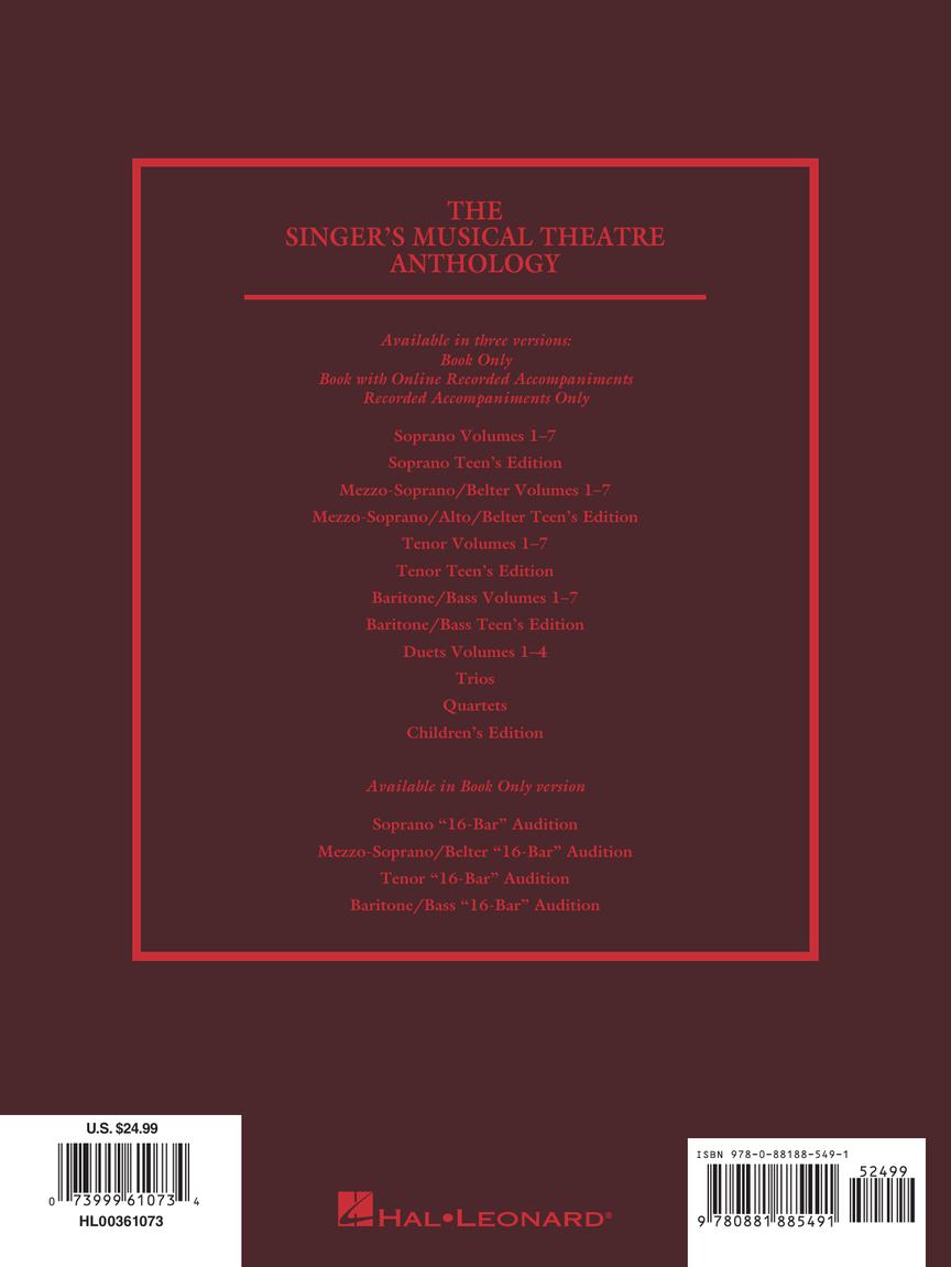 Singer's Musical Theatre Anthology, The - Volume 1, Revised Tenor Book Only