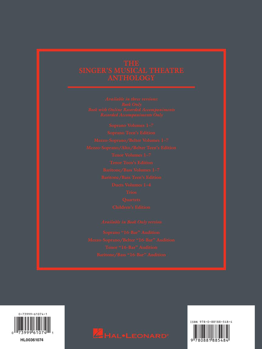 Singer's Musical Theatre Anthology Baritone/Bass Book Only Volume 1, Revised