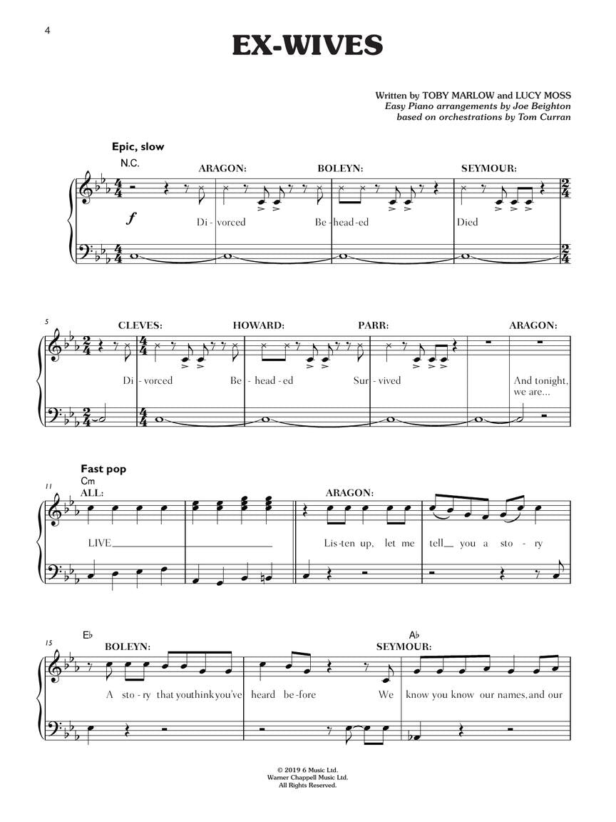 Marlow/Moss Six: The Musical Easy Piano Selections