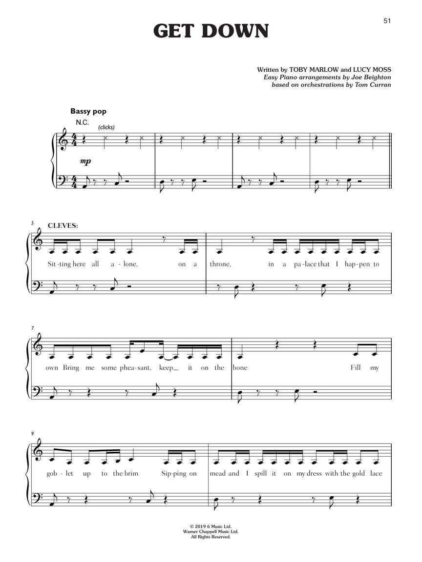 Marlow/Moss Six: The Musical Easy Piano Selections