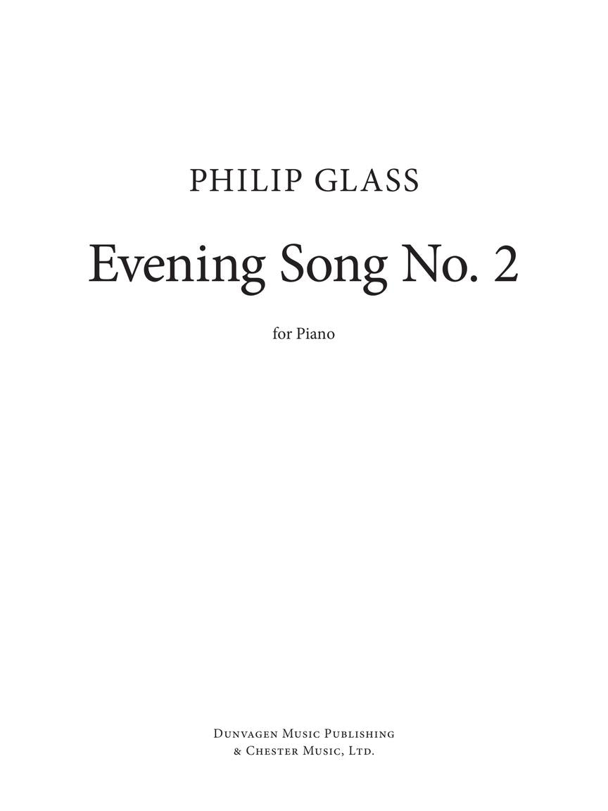 Glass Evening Song No. 2 for Piano