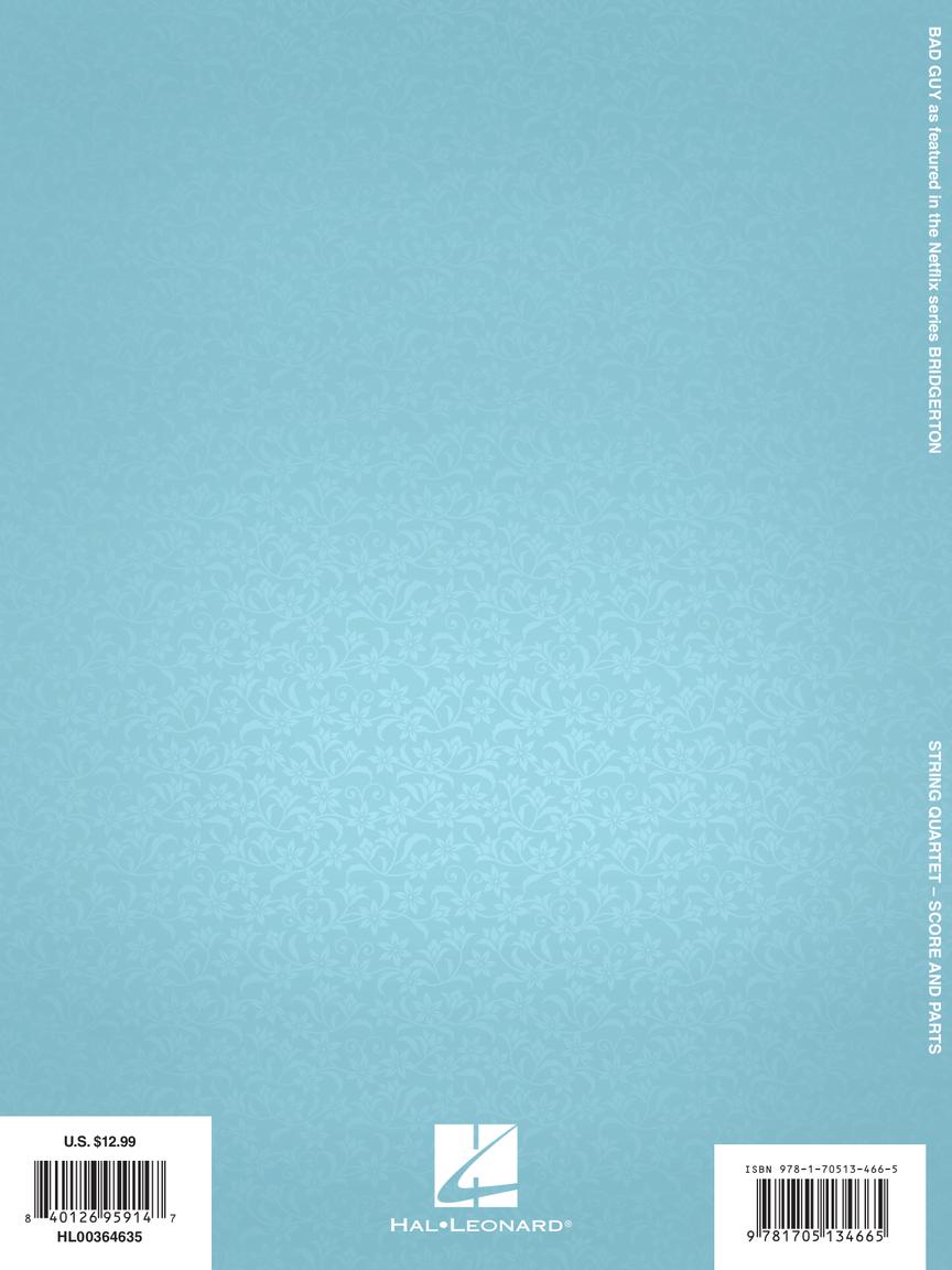 Bad Guy - Vitamin String Quartet from Bridgerton for String Quartet