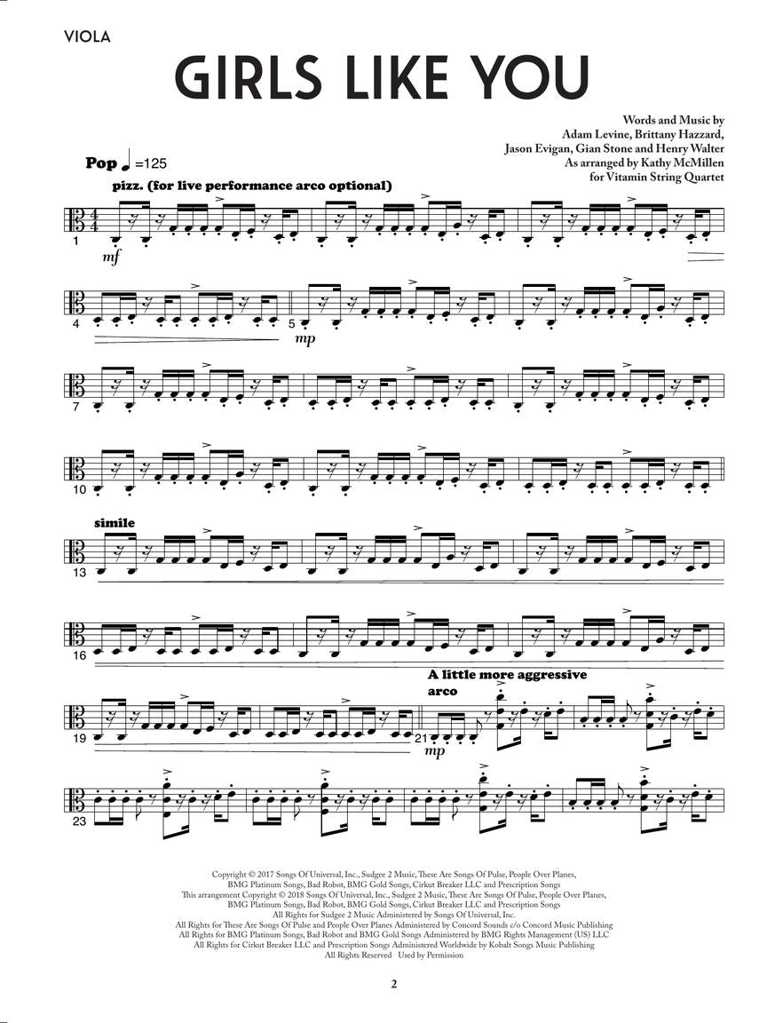 Girls Like You - Vitamin String Quartet from Bridgerton for String Quartet