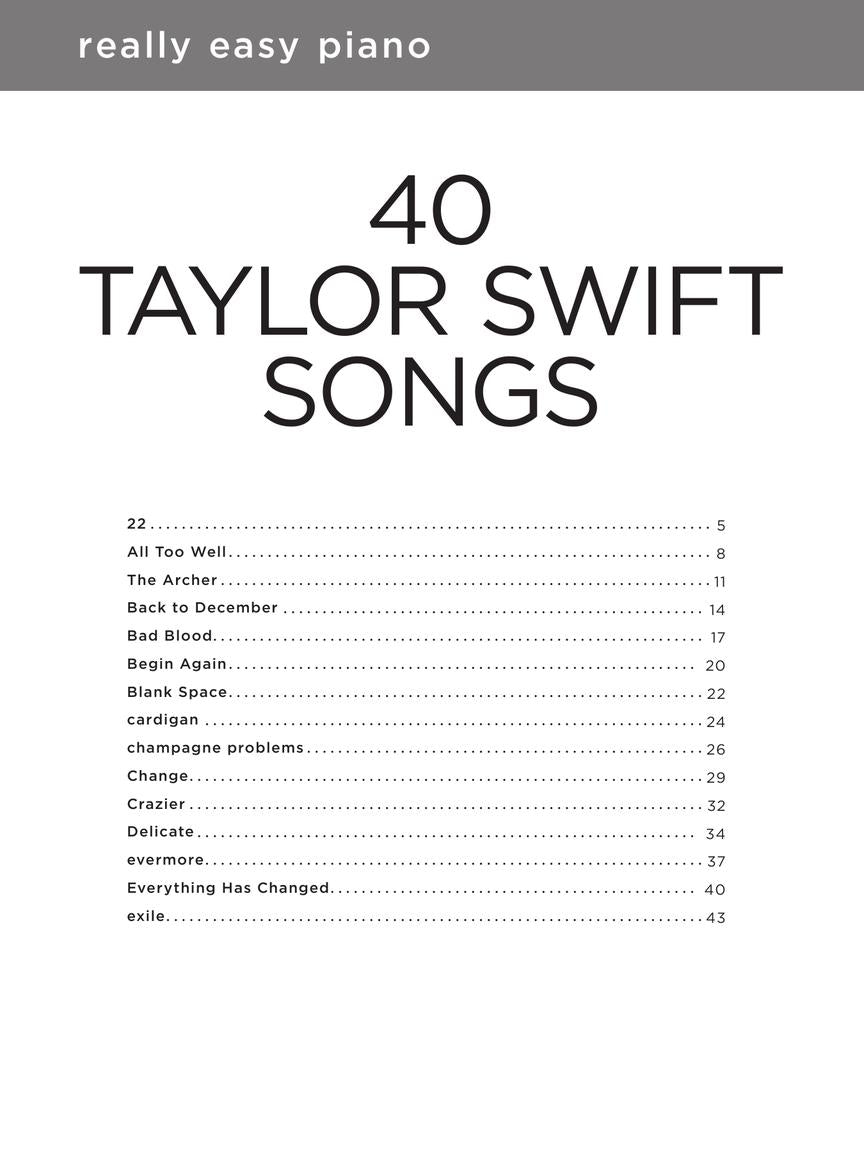 Swift 40 Taylor Swift Songs
