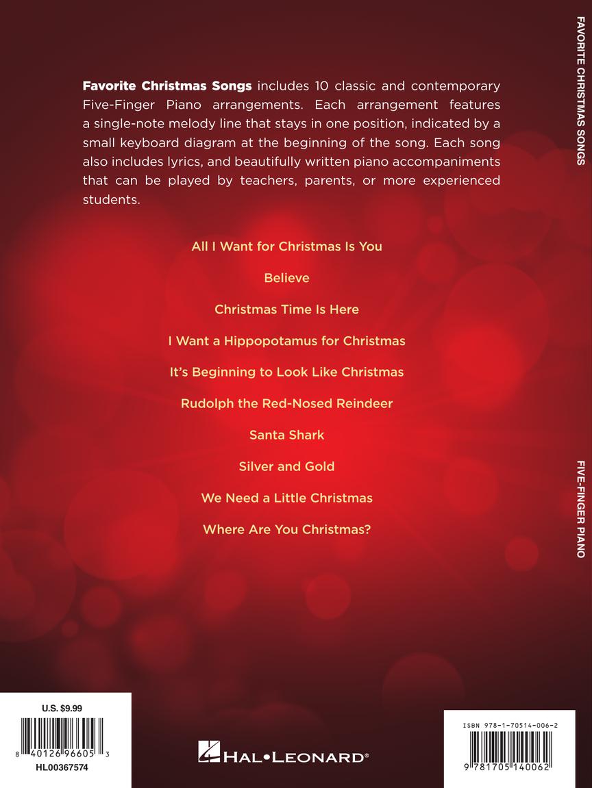 Favorite Christmas Songs for Five-Finger Piano