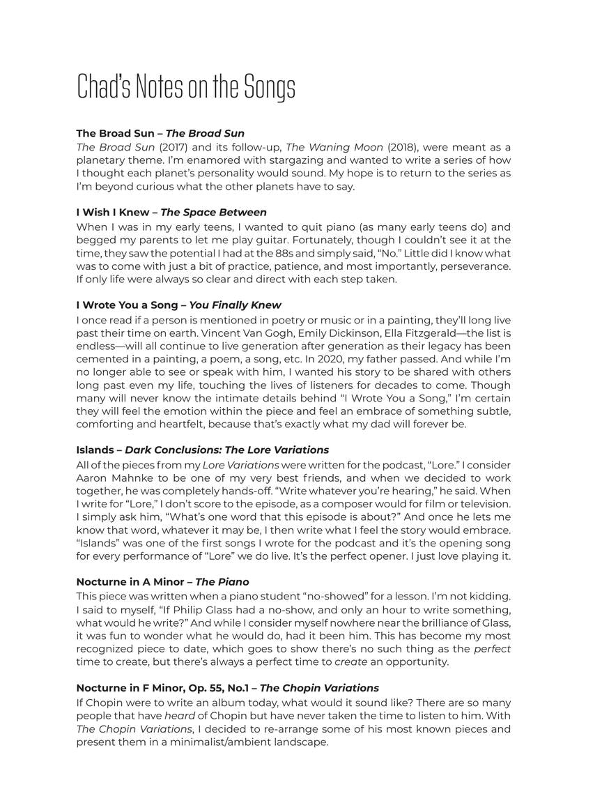 Lawson Chad Lawson – Piano Sheet Music Collection