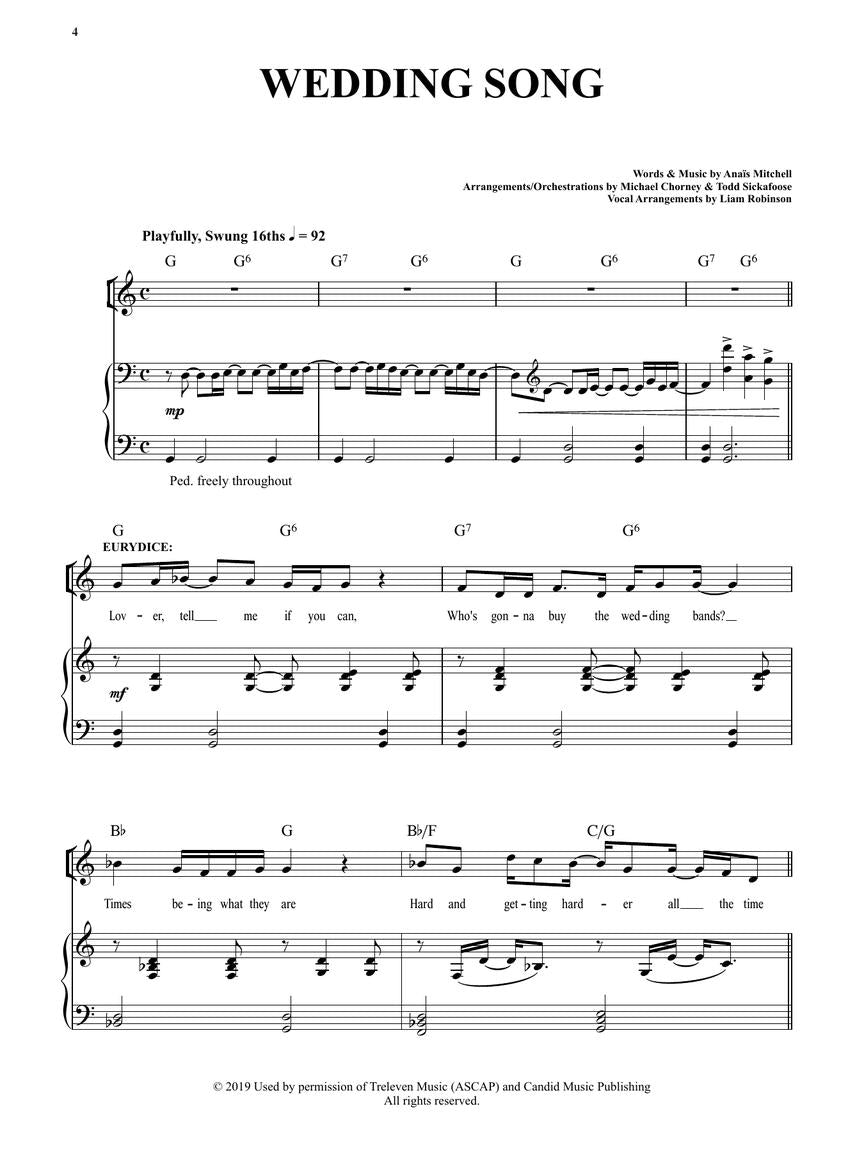 Hadestown Vocal Selections