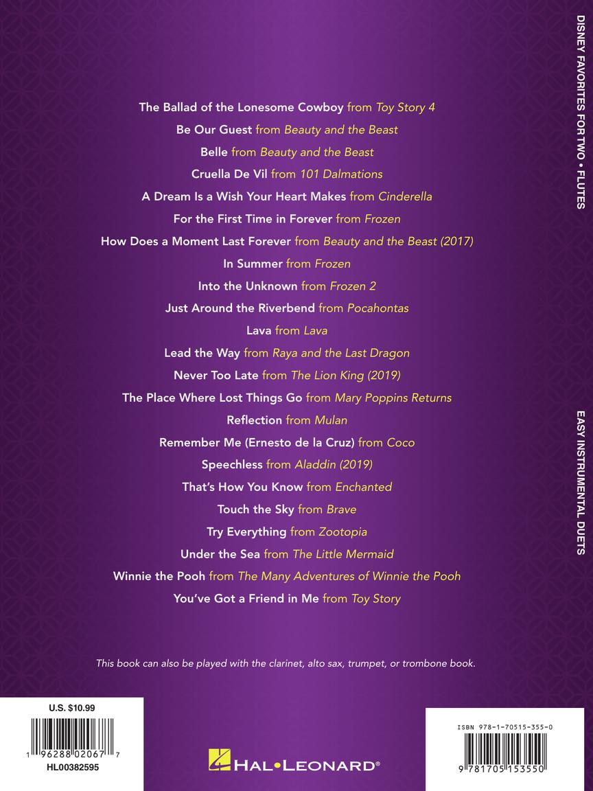 Disney Favorites for Two Easy Instrumental Duets - Flute Edition