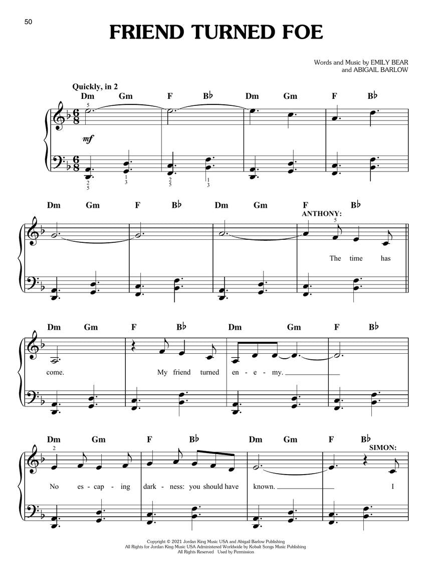 Barlow & Bear: The Unofficial Bridgerton Musical - Easy Piano