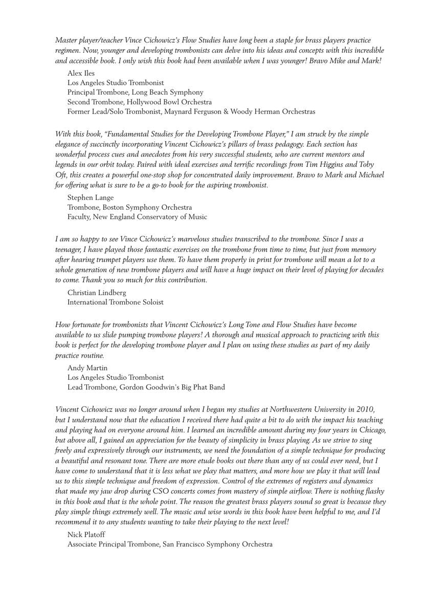 Cichowicz – Fundamental Studies for the Developing Trombone Player