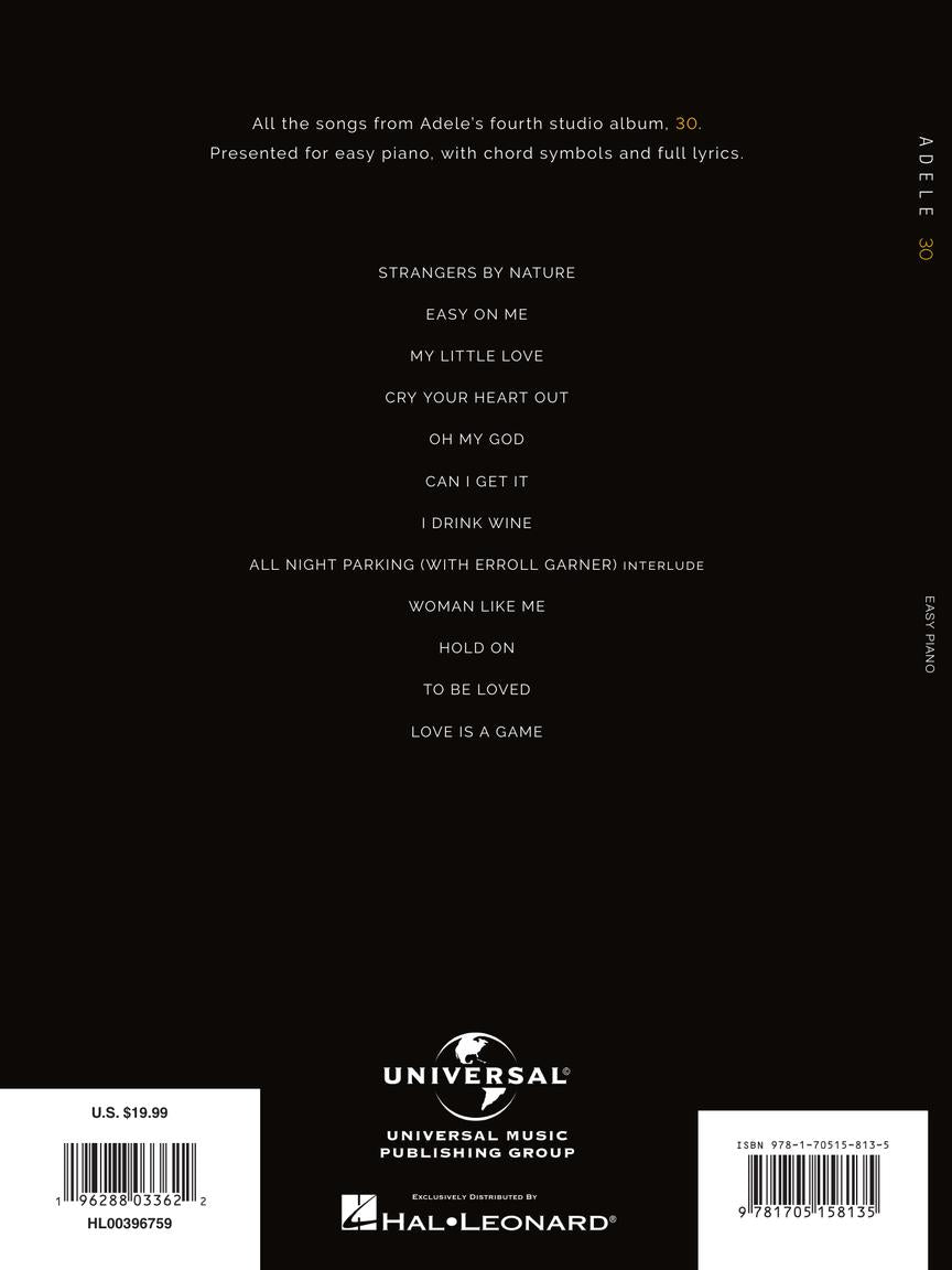 Adele: 30 (Easy Piano)