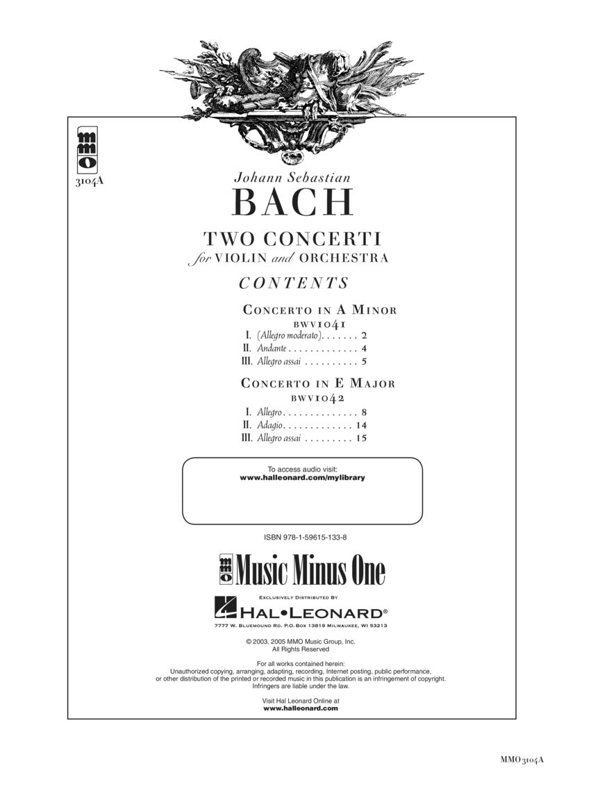 Bach Violin Concerto No 1 and No 2