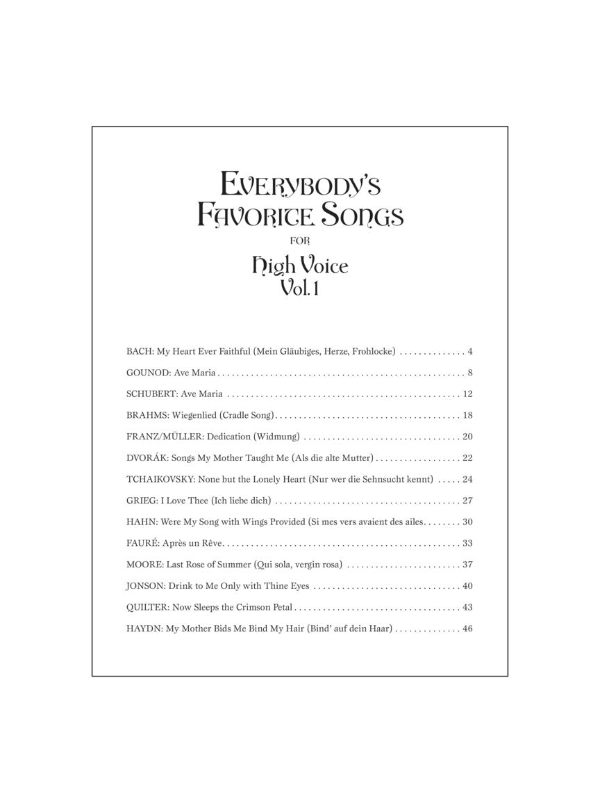 Everybody's Favorite Songs - High Voice, Vol. I