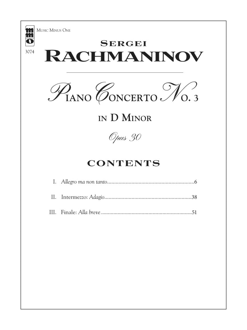 Rachmaninov Concerto No. 3 In D Minor, Op.30