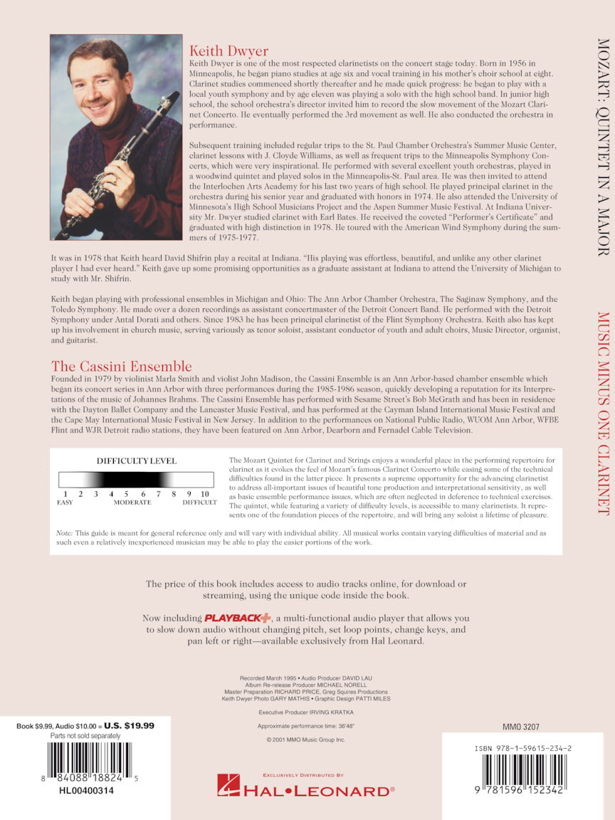 Mozart Quintet in A, KV581 Music Minus One Clarinet